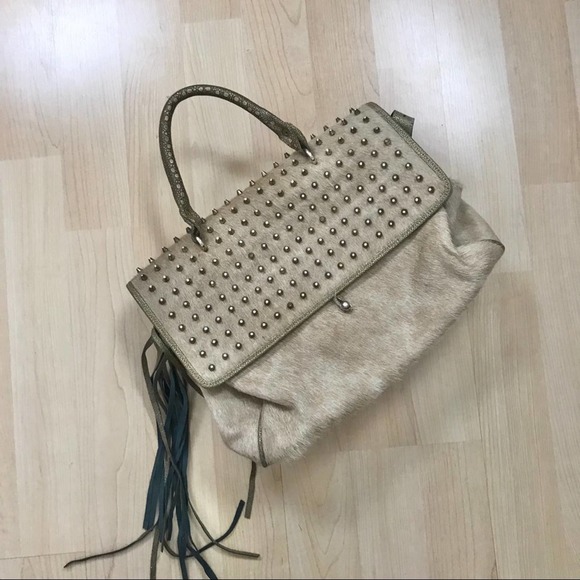 Cassandra Los Angeles Cowhide Studded Handbag - Picture 2 of 6